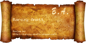 Barczy Anett névjegykártya