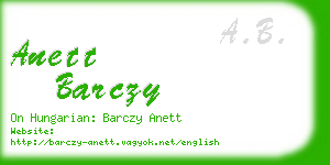 anett barczy business card